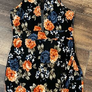 Papaya Floral Bodycon Dress Black Orange Blue Strappy Summer